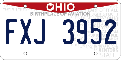 OH license plate FXJ3952