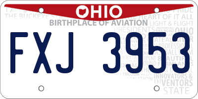 OH license plate FXJ3953
