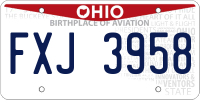 OH license plate FXJ3958