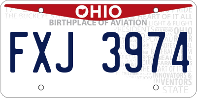 OH license plate FXJ3974