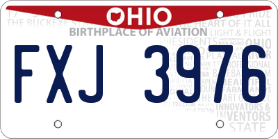 OH license plate FXJ3976