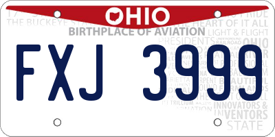 OH license plate FXJ3999