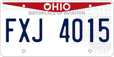 OH license plate FXJ4015