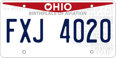 OH license plate FXJ4020