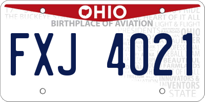OH license plate FXJ4021