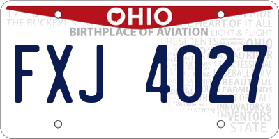 OH license plate FXJ4027
