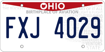 OH license plate FXJ4029