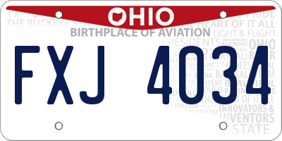 OH license plate FXJ4034