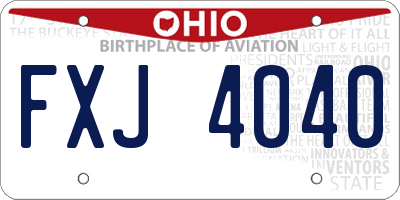 OH license plate FXJ4040