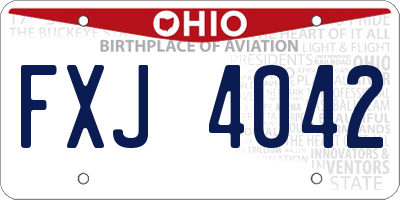 OH license plate FXJ4042