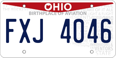 OH license plate FXJ4046