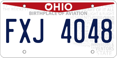 OH license plate FXJ4048