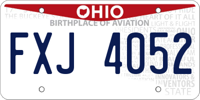 OH license plate FXJ4052