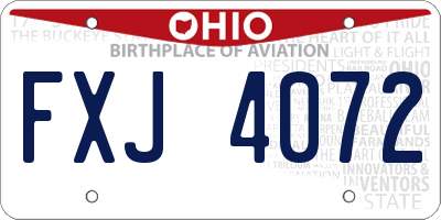 OH license plate FXJ4072
