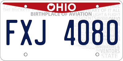 OH license plate FXJ4080