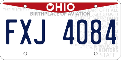 OH license plate FXJ4084