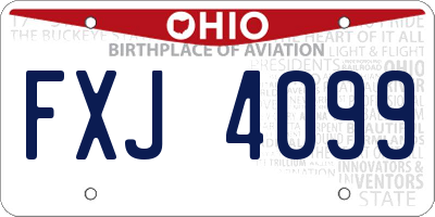 OH license plate FXJ4099