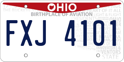 OH license plate FXJ4101