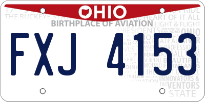 OH license plate FXJ4153