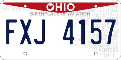 OH license plate FXJ4157