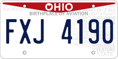 OH license plate FXJ4190