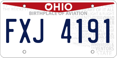 OH license plate FXJ4191