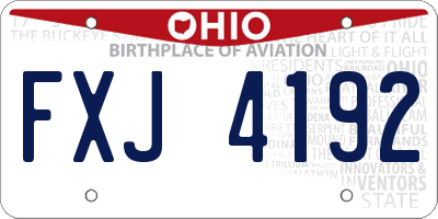 OH license plate FXJ4192