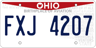 OH license plate FXJ4207
