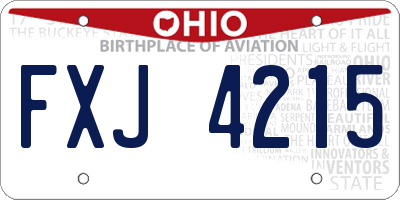 OH license plate FXJ4215