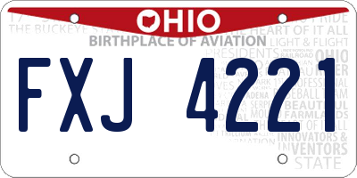 OH license plate FXJ4221