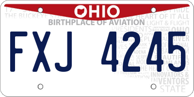 OH license plate FXJ4245