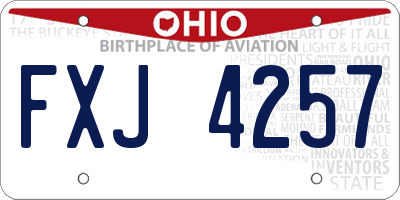 OH license plate FXJ4257