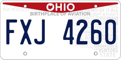 OH license plate FXJ4260