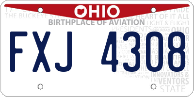 OH license plate FXJ4308