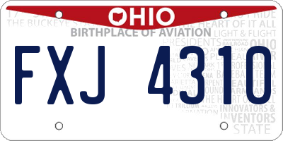 OH license plate FXJ4310