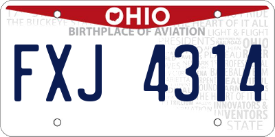 OH license plate FXJ4314