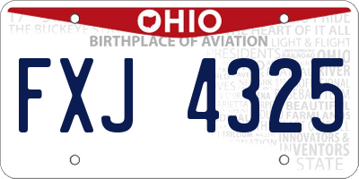 OH license plate FXJ4325