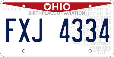 OH license plate FXJ4334