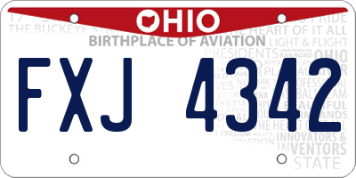 OH license plate FXJ4342