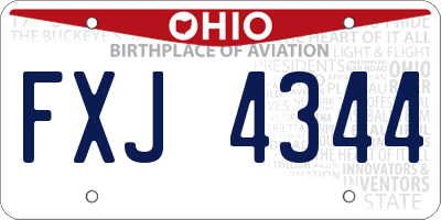OH license plate FXJ4344