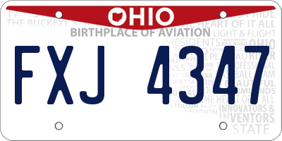 OH license plate FXJ4347