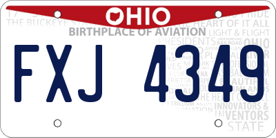 OH license plate FXJ4349