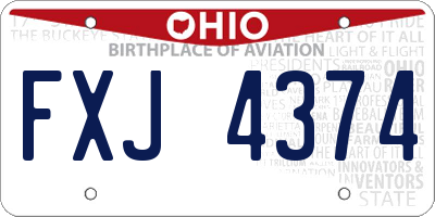 OH license plate FXJ4374