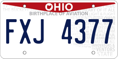 OH license plate FXJ4377