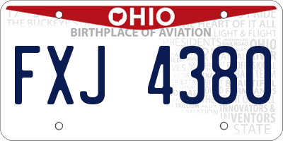 OH license plate FXJ4380