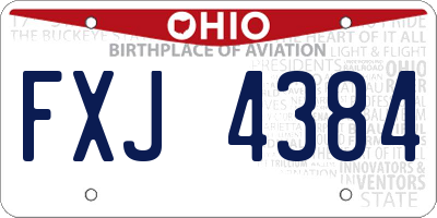 OH license plate FXJ4384