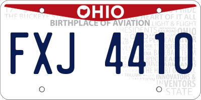 OH license plate FXJ4410
