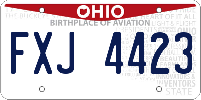 OH license plate FXJ4423
