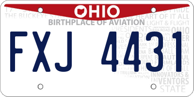 OH license plate FXJ4431