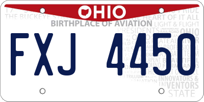 OH license plate FXJ4450